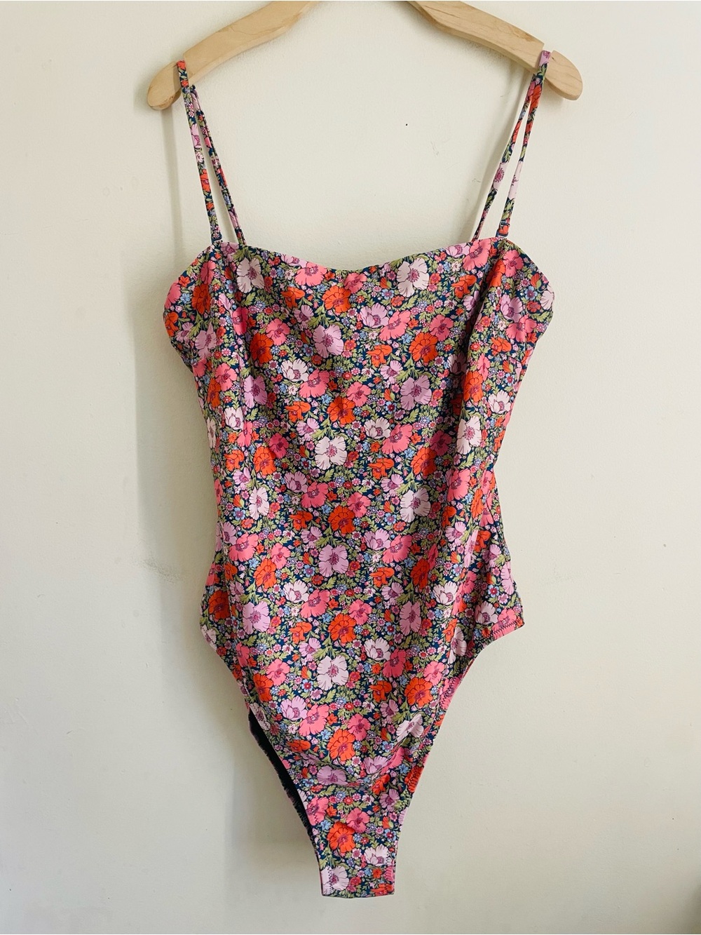J.Crew x Liberty Meadow Song Floral Bandeau One Piece Swimsuit size 12 BF130